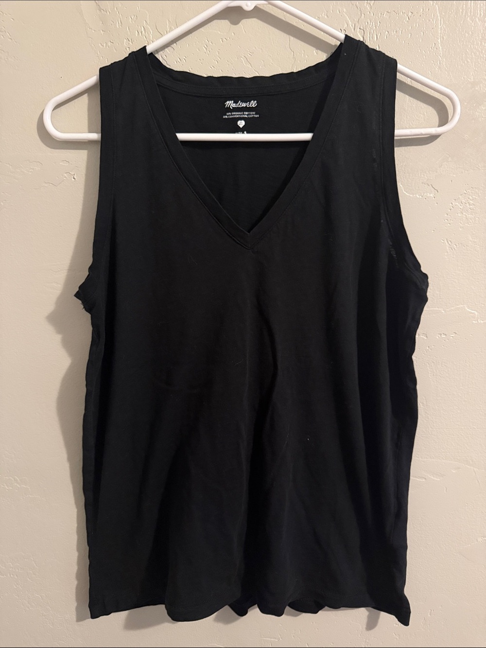 Madewell Black V-Neck Sleeveless Tank